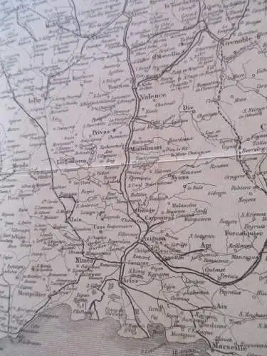 seltene Karte Frankreich nach dem Friedensschluss 1871 Verlag H. Schönlein