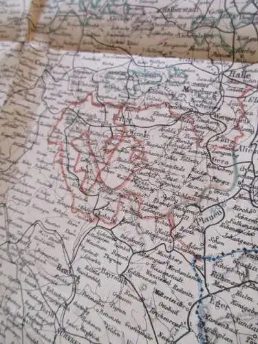 seltene Karte Deutsches Reich nach dem Friedensschluss 1871 Verlag H. Schönlein