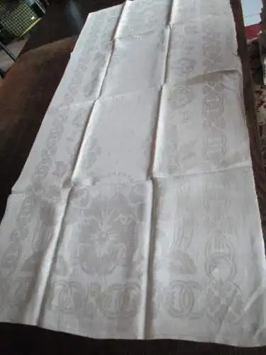 schönes altes Leinen Damast Geschirrtuch Handtuch Tischläufer Jugendstil (148)