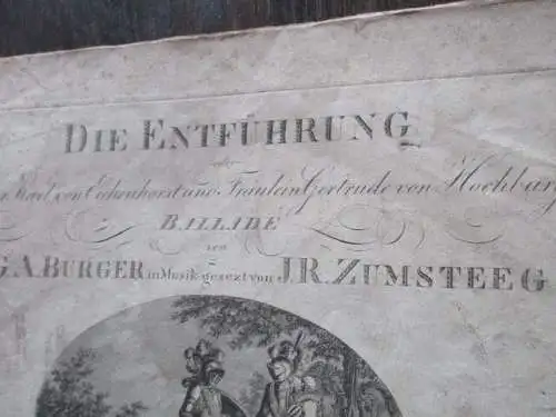 Ritter Karl Eichenhorst Fräulein Gerdrude G. Bürger J.R. Zumsteeg Noten v. 1794 