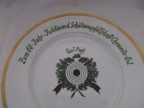 Teller Jubiläum Schützengesellschaft Chemnitz Ost 1871- 1931 Hutschenreuther