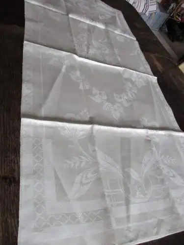 schönes altes Leinen Geschirrtuch Handtuch Tischläufer feines Jugendstil (200) 