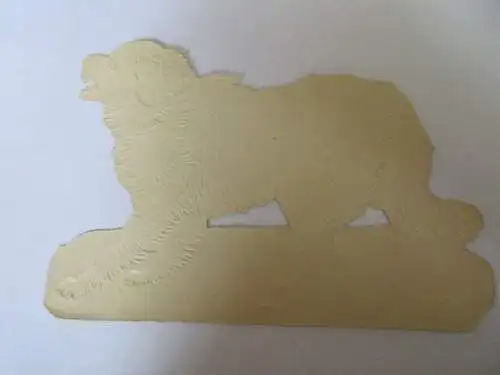 eine wunderschöne alte XL Oblate Glanzbild Hund um 1910 ca. 11 x 14 cm