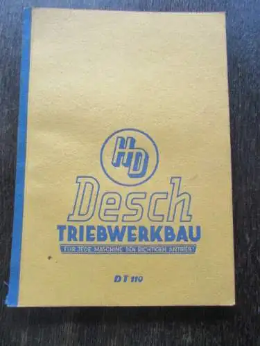 alter Katalog Desch Triebwerkbau