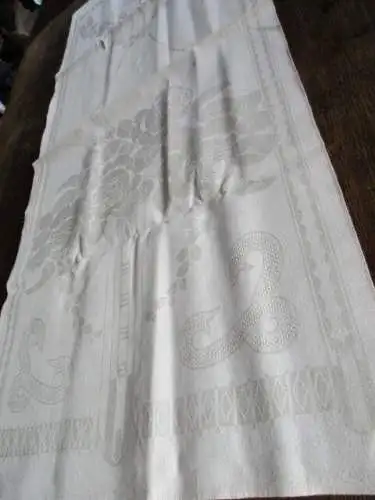 herrliches altes Leinen Geschirrtuch Handtuch Tischläufer feines Jugendstil (217