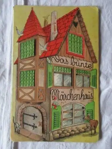 Das bunte Märchenhaus Gebrüder Grimm Faltbuch mit Türchen Krussig 1948