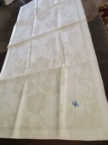 schönes altes Leinen Geschirrtuch Handtuch Tischläufer Jugendstil Monogramm(102)