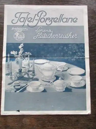 Lorenz Hutschenreuther Tafel Porzellane Broschüre Katalog Werbung 30er Jahre