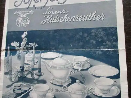 Lorenz Hutschenreuther Tafel Porzellane Broschüre Katalog Werbung 30er Jahre