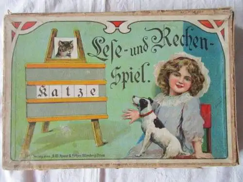 TOP RARITÄT Spear & Söhne Nürnberg Lese und Rechenspiel Lernspiel ca. 1900