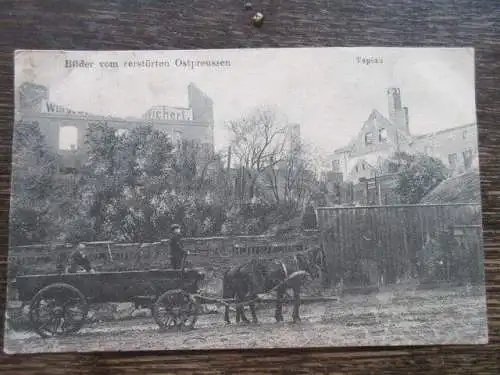 seltene alte AK Tapiau Bilder vom zerstörten Ostpreussen Feldpost 1916