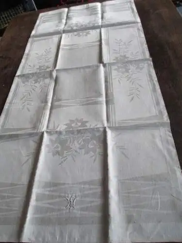 1 altes Leinen Damast Geschirrtuch  Jugendstil  (138)