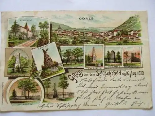 Ak Gorze Lothringen Gruss vom Schlachtfeld des 16. August 1870