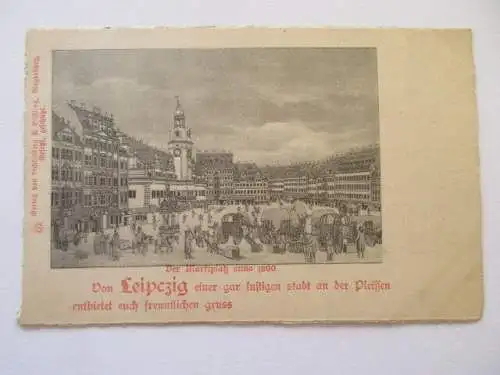 seltene alte Ak Leipzig Marktplatz anno 1800 Lichtenberg & Bühling