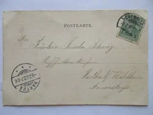 seltene alte Ak Chemnitz Allgemeine Zeitung Chemnitz und das Erzgebirge 1902