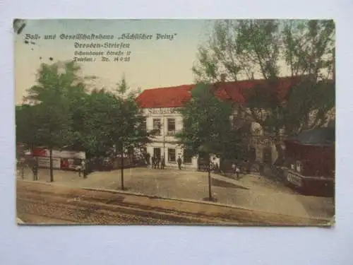 alte Ak Dresden Striesen Ball Gesellschaftshaus sächsischer Prinz gelaufen 1917