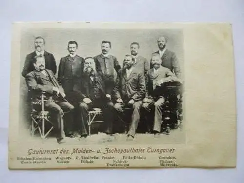 alte Ak Gauturnrat des Muldental Zschopauthaler Turngaues ungelaufen um 1900