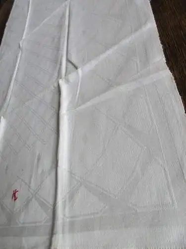 schönes altes Leinen Halbleinen Geschirrtuch Handtuch Tischläufer Monogramm (83)