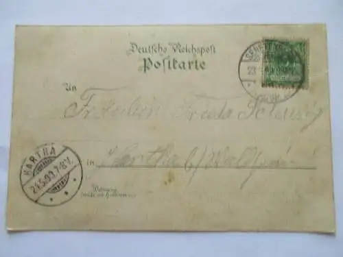 seltene AK Gruss vom Schützenhaus Senftenberg Schiessstand Maschinenhaus 1899