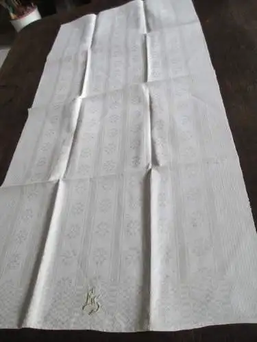 schönes altes Leinen Damast Geschirrtuch Handtuch Tischläufer (6) 