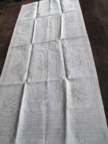 schönes altes Leinen Damast Geschirrtuch Tischläufer Jugendstil  (225)