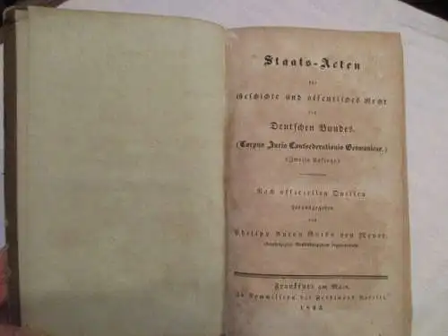 Staats Arten Geschichte öffentliches Recht des deutschen Bundes Meyer 1833 !!