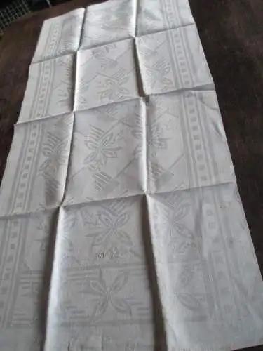 wunderschönes altes Leinen Damast Geschirrtuch Jugendstil  (139)