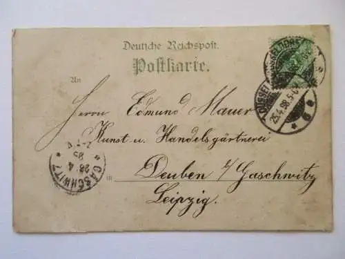 seltene alte Ak Gruss aus Düsseldorf Heerdt Gasthof zur schönen Aussicht 1898