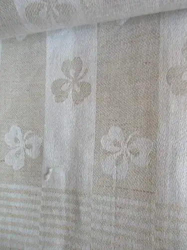 altes Leinen Geschirrtuch Handtuch Tischläufer Kleeblatt Kreuzstich Monogramm 56