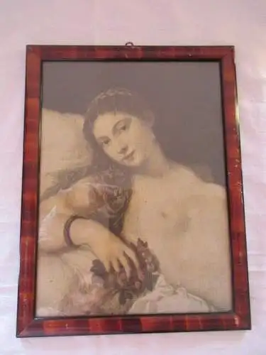 TIZIAN VENUS VON URBINO weiblicher Akt Druck im Biedermeier Rahmen