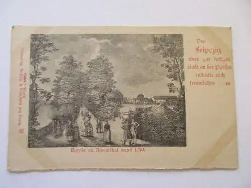 seltene alte Ak Leipzig Entree en Rosenthal anno 1770 Lichtenberg & Bühling