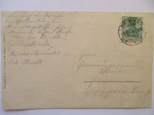 seltene alte Ak Gruss von der Gattersburg Grimma Sachsen Brieftaube gel. 1908