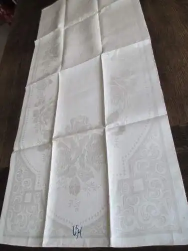1 schönes altes Leinen Damast Geschirrtuch Handtuch Tischläufer Jugendstil (17)
