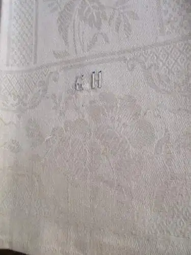 schönes altes Leinen Geschirrtuch Handtuch Tischläufer Jugendstil Monogramm(156)