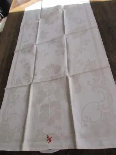 herrliches altes Leinen Damast Geschirrtuch Handtuch Tischläufer Jugendstil (134