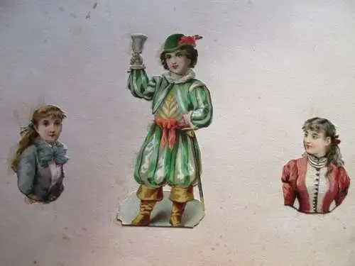 9 wunderschöne alte Präge Oblaten Glanzbild Kinder um 1890