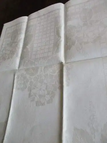 altes Leinen Halbleinen Geschirrtuch Handtuch Tischläufer Mono. Jugendstil (159)
