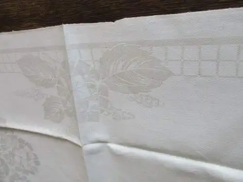 altes Leinen Halbleinen Geschirrtuch Handtuch Tischläufer Mono. Jugendstil (159)