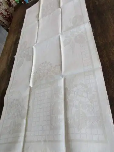 altes Leinen Halbleinen Geschirrtuch Handtuch Tischläufer Mono. Jugendstil (159)