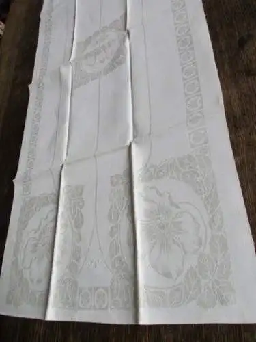 herrliches altes Leinen Damast Geschirrtuch Handtuch Tischläufer Jugendstil (224