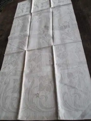 wunderschönes altes Leinen Geschirrtuch Handtuch Tischläufer Jugendstil (108) 