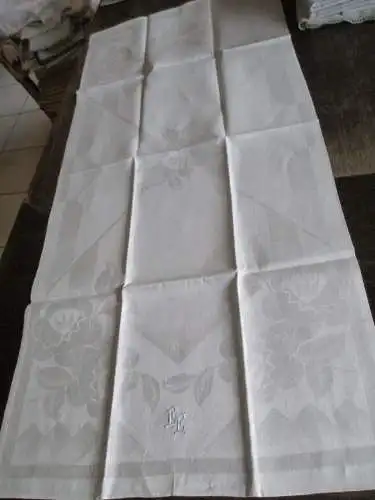 herrliches altes Leinen Geschirrtuch Handtuch Tischläufer Jugendstil (194)