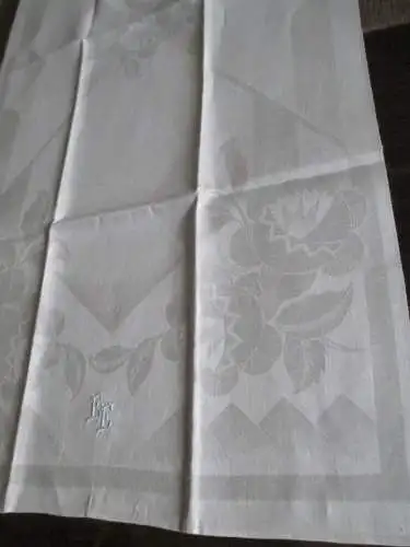 herrliches altes Leinen Geschirrtuch Handtuch Tischläufer Jugendstil (194)