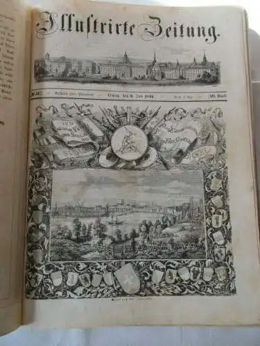 Illustrierte Zeitung Leipzig 3. Band Juli bis Dezember 1844 J.J. Weber  RARITÄT