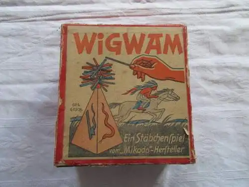 seltenes WIGWAM Stäbchenspiel Geduldsspiel Mikado um 1930