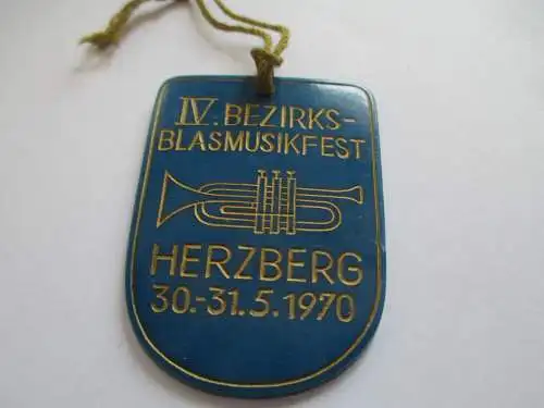 DDR Abzeichen IV Bezirksblasmusikfest Herzberg  30-31.5.1970
