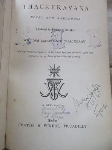 Thackerayana  Notes and Anecdotes W. Thackeray Prachtausgabe um 1880