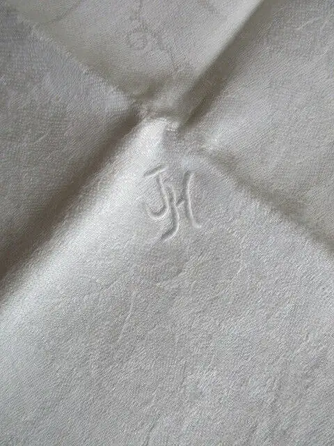 herrliches altes XXL Leinen Tischtuch Tafeltuch + 12 Servietten Jugendstil  6
