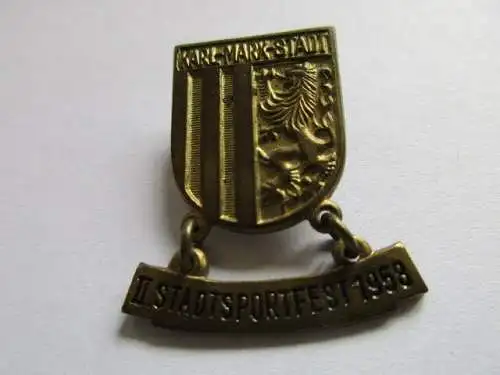 DDR Abzeichen 2. Stadtsportfest 1958 Karl-Marx-Stadt