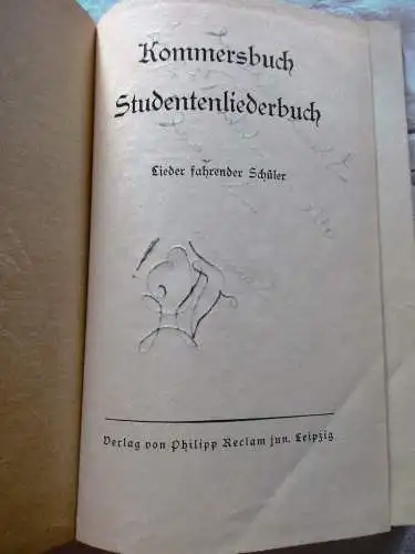 Kommersbuch Studentenliederbuch Studentika Stempel Zieglerschule Zwickau 1897